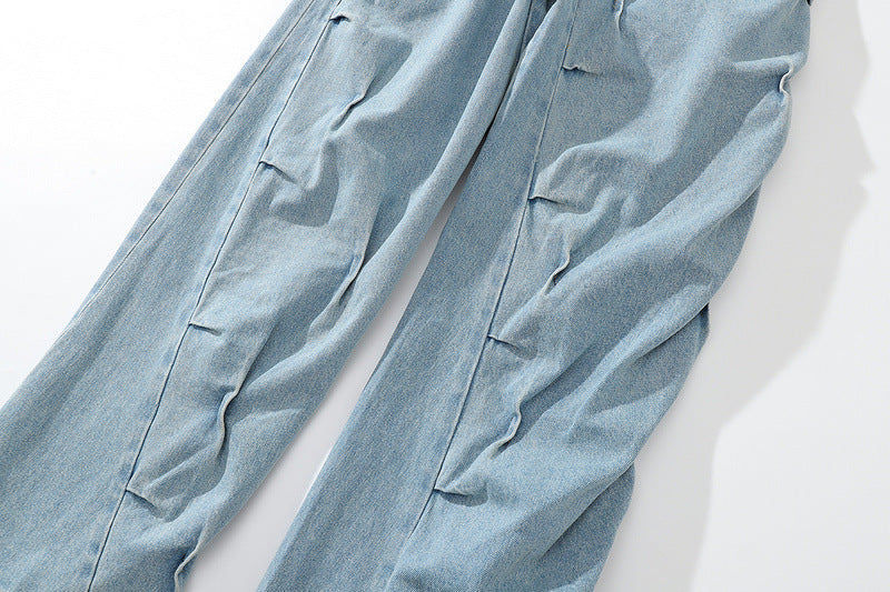 Vintage Irregular Pleated Jeans - Retro Vintage Finds