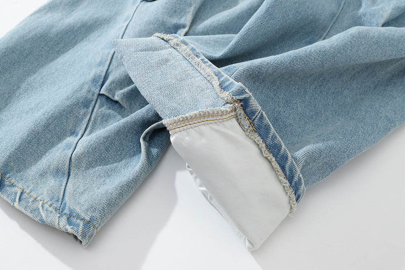 Vintage  Irregular Pleated Jeans - Retro Vintage Finds