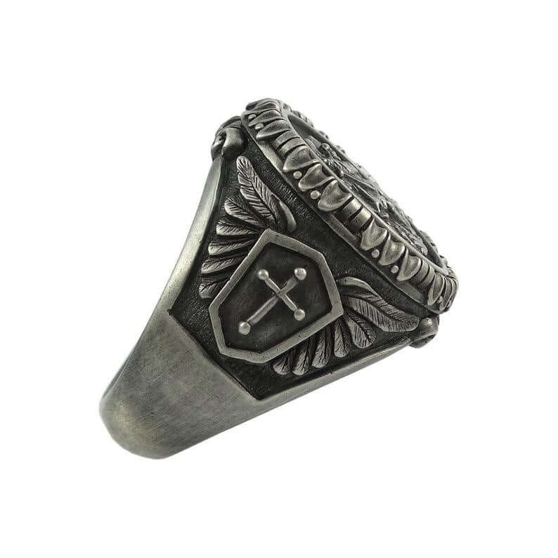 Vintage Archangel style ring with bold, ancient-inspired design—perfect for adding a touch of Norse legend to your look. Shop now at Retro Vintage Finds!