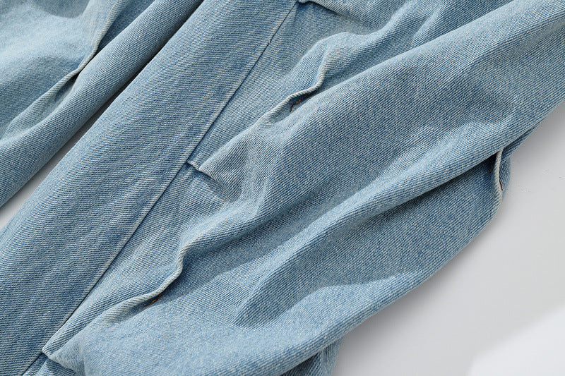 Vintage  Irregular Pleated Jeans - Retro Vintage Finds