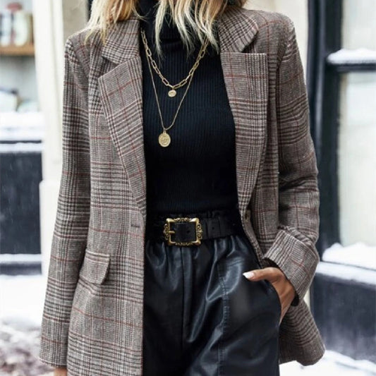 Women's  Jacket Plaid Printed   Elegant Vintage Clothing - Retro Vintage Finds